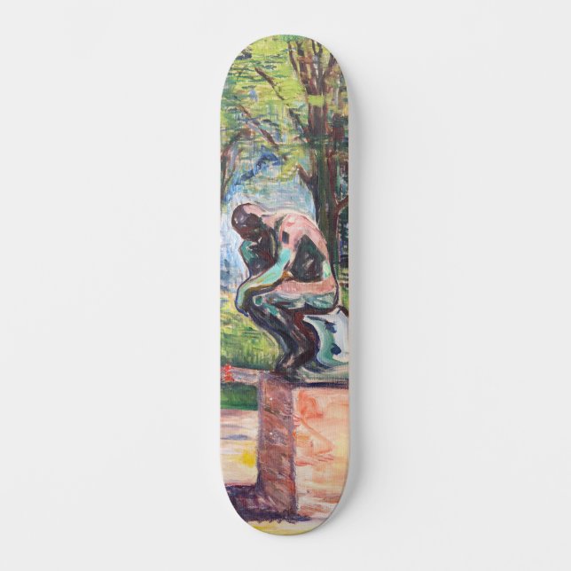 Edvard Munch - "Thinker by Rodin" Mini Skateboard Bräda 18,5 Cm (Framsida)