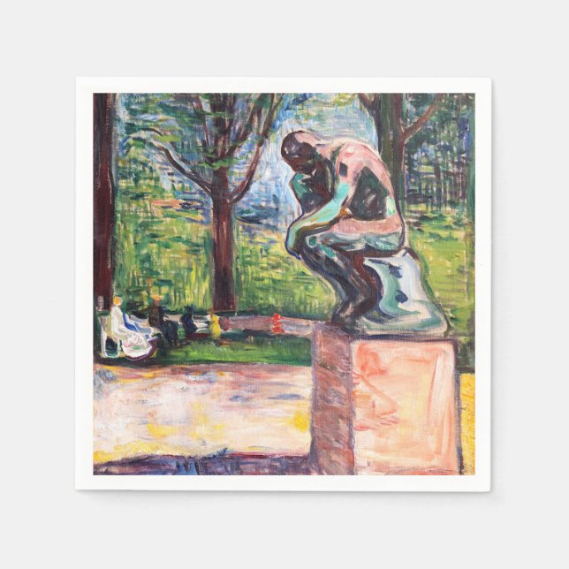 Edvard Munch - "Thinker by Rodin" Pappersservett (Framsidan)