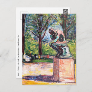 Edvard Munch - "Thinker by Rodin" Vykort