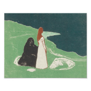 Edvard Munch - Två kvinnor i Shore Fototryck