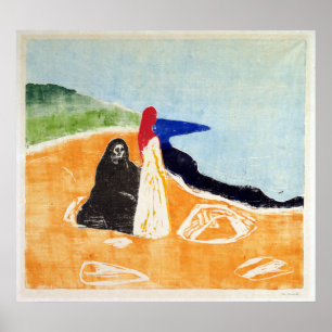 Edvard Munch två kvinnor på kusten Poster
