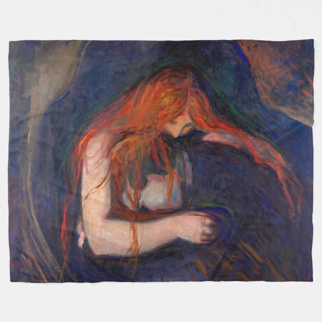 Edvard Munch - Vampire / Kärlek och Pain Fleecefilt (Framsidan (Horisontell))