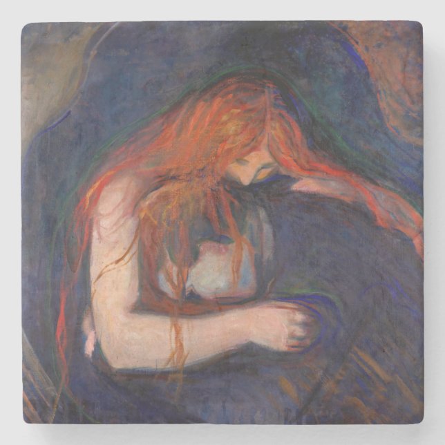 Edvard Munch - Vampire / Kärlek och Pain Stenunderlägg (Framsidan)