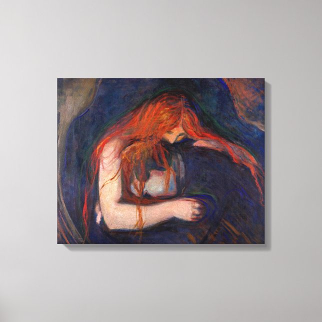 Edvard Munch - Vampyr / Kärlek och Smärta Canvastryck (Framsida)