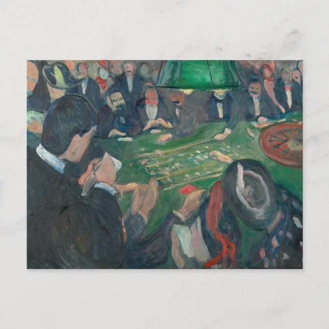 Edvard Munch - vid Roulette Bord Vykort (Framsida)