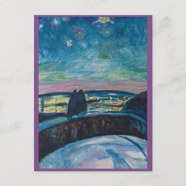 Edvard Munch, vykort för målning av stjärnor (Framsida)