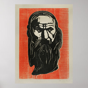 Edvard Munchs chef för en gammal man med Beard Poster