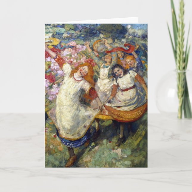 Edward Atkinson Hornel - Dance of Vår Kort (Framsida)