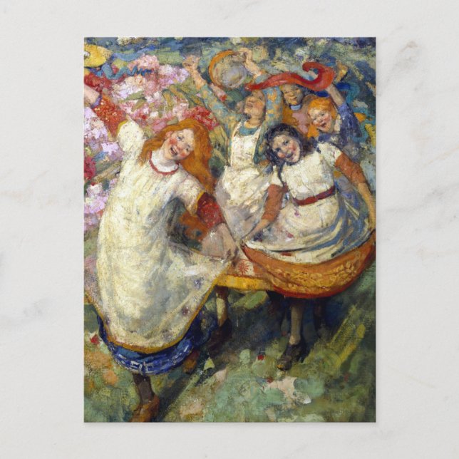 Edward Atkinson Hornel - Dance of Vår Vykort (Framsida)