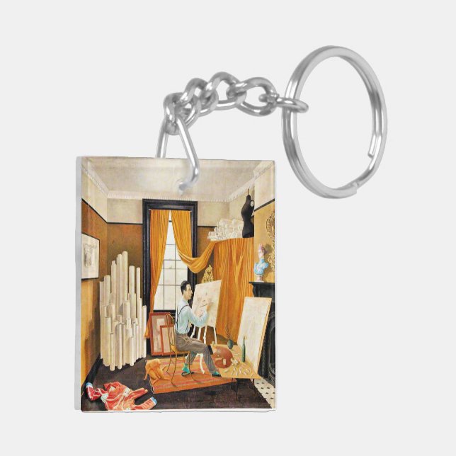 Edward Bawden som arbetar i sitt Studio (Vänster Baksida)