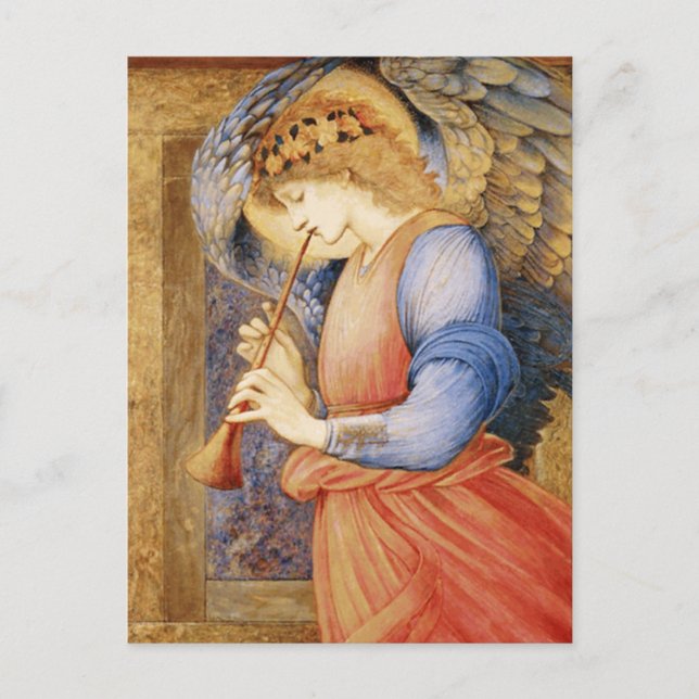 Edward Burne-Jones - An Angel spelar en Flageolet Vykort (Framsida)