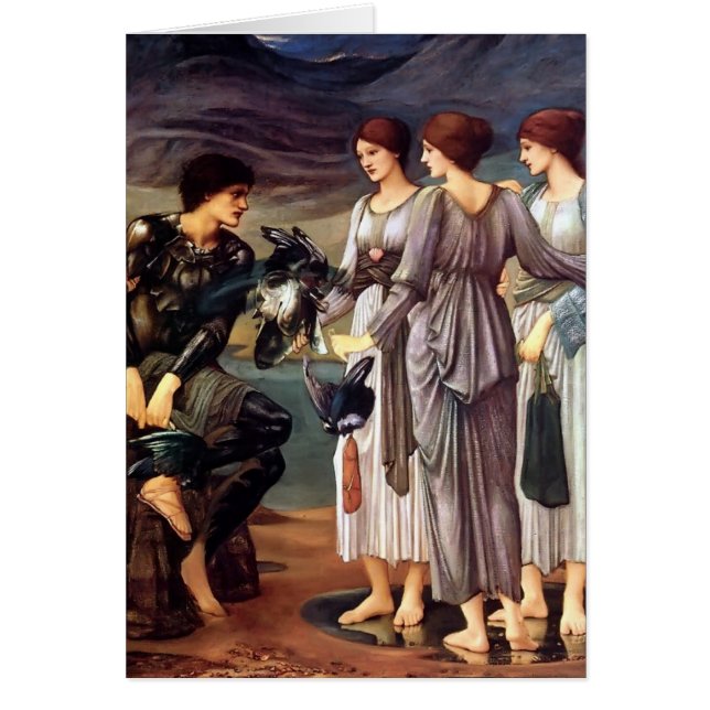 Edward Burne-Jones beväpningen av Perseus Hälsningskort (Framsidan)