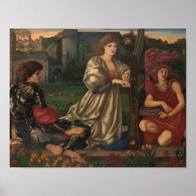 Edward Burne-Jones - Kärlek Sång Poster (Framsidan)