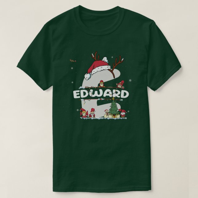 Edward Christmasw Edward Namn för roligt Julafton T Shirt (Design framsida)