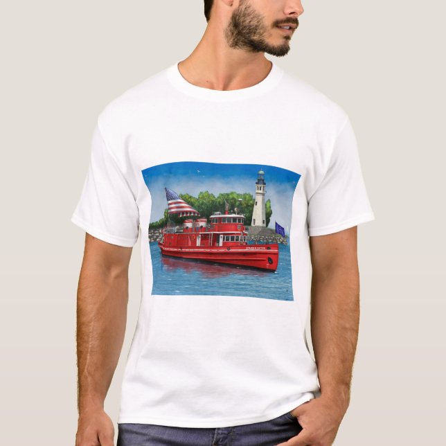 Edward Cotter Fireboat i Buffalo T Shirt (Framsida)