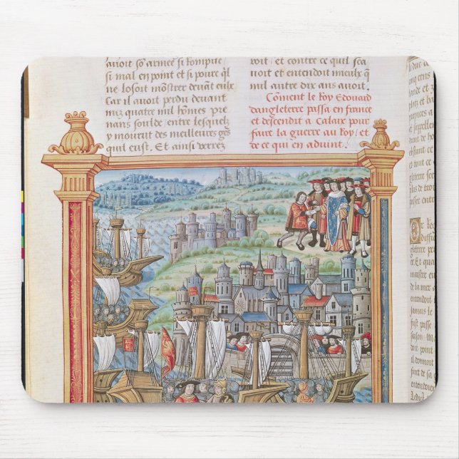 Edward dropp av England som landar i Calais Musmatta (Framsidan)