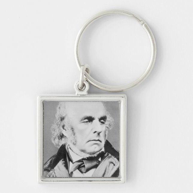Edward Fitzgerald Fyrkantig Silverfärgad Nyckelring (Framsidan)