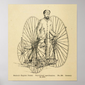 Edward George Brutons velociped.(1889) Poster