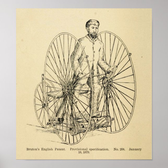 Edward George Brutons velociped.(1889) Poster (Framsidan)