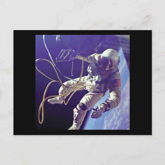 Edward H. White First American Space Walker NASA Vykort (Framsida)
