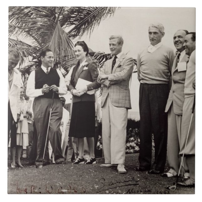 Edward hertig av Windsor (1894-1972) och Wallis, Kakelplatta (Framsidan)