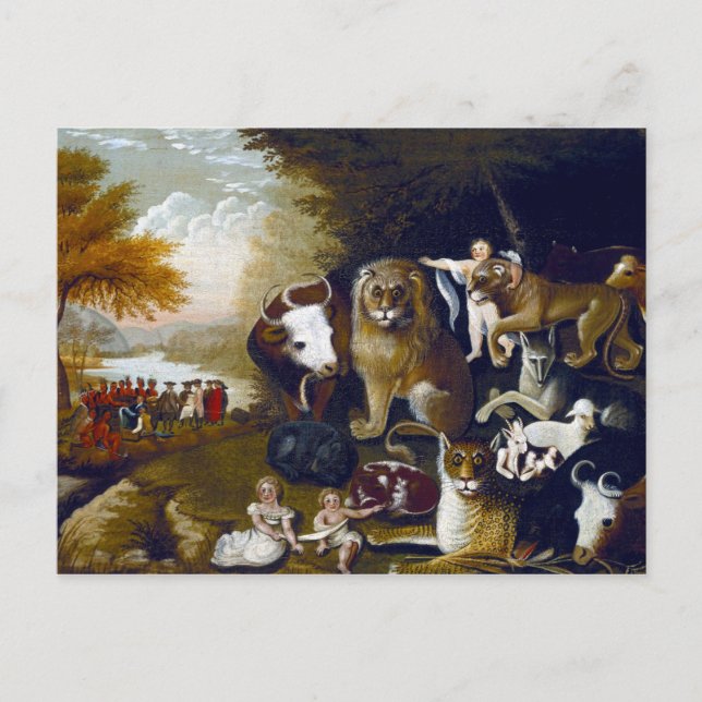 Edward Hicks the Peaceable Kingdom Vykort (Framsida)
