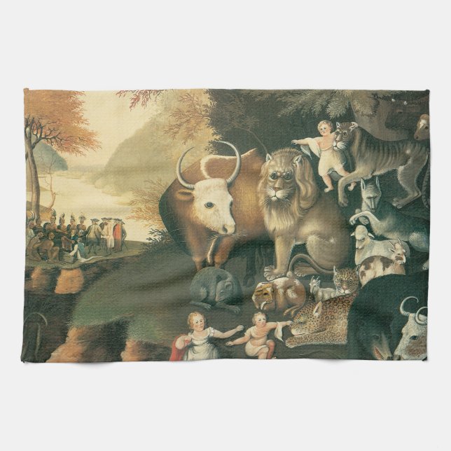 Edward Hicks Vintage Folk Art Kökshandduk (Horisontell)