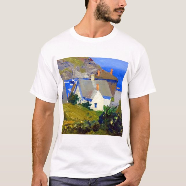 Edward Hopper Monhegan Houses T Shirt (Framsida)