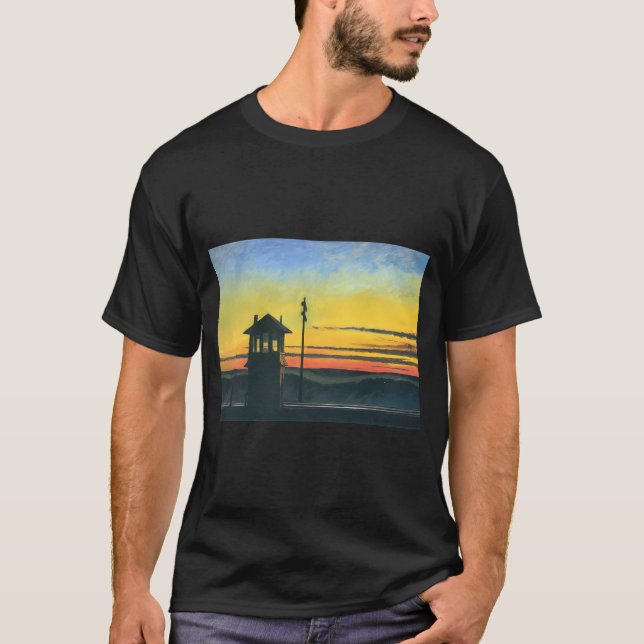 Edward Hopper - Railroad Sunset T Shirt (Framsida)