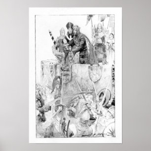 Edward I deklarerar sin son Prince of Wales Poster