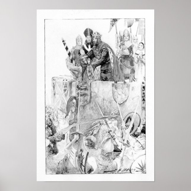 Edward I deklarerar sin son Prince of Wales Poster (Framsidan)