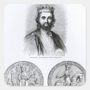 Edward II som är utdragen från graven Fyrkantigt Klistermärke