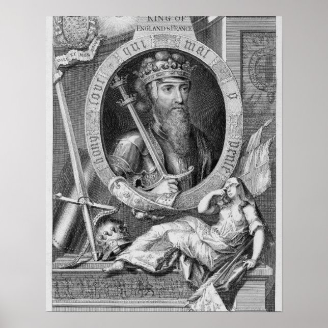 Edward III (1312-77) Kung i England från 1327, af Poster (Framsidan)