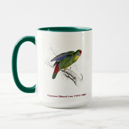 Edward Lear Bird Collection Red Fronted Parakeet Mugg