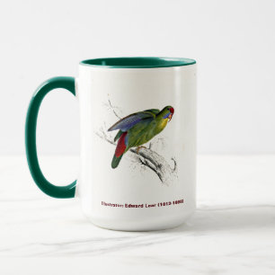 Edward Lear Bird Collection Red Fronted Parakeet Mugg