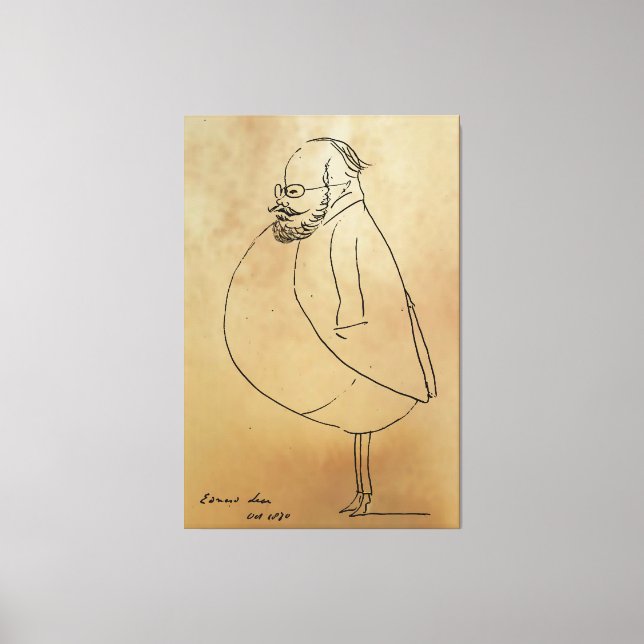 Edward Lear, en självCaricature Canvastryck (Framsida)