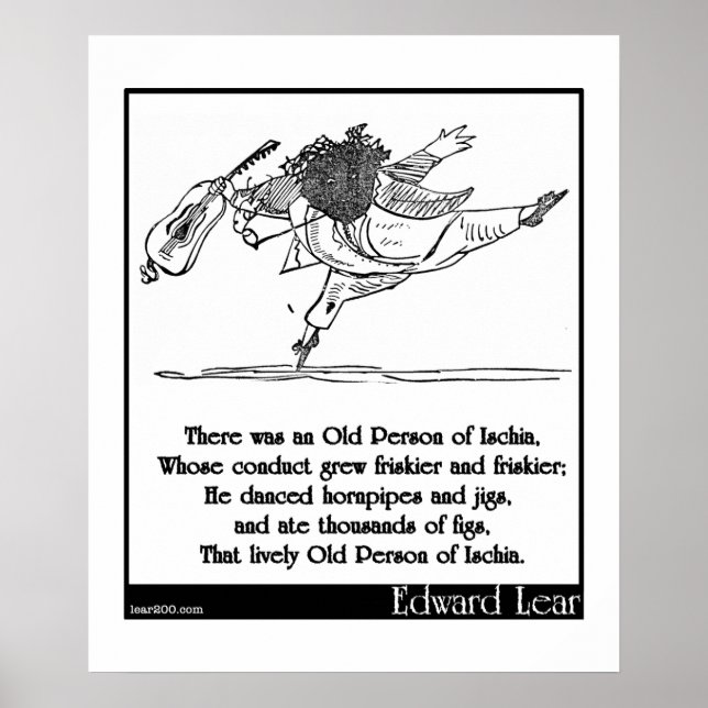 Edward Lear's Old Person of Ischia Limerick Poster (Framsidan)