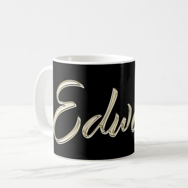 Edward Name whitegold Tasse Teetasse Kaffeetasse Kaffemugg (Framsida vänster)