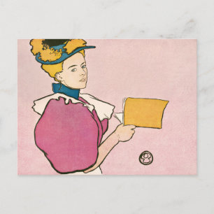Edward Penfield Illustration of a Woman Poster Vykort