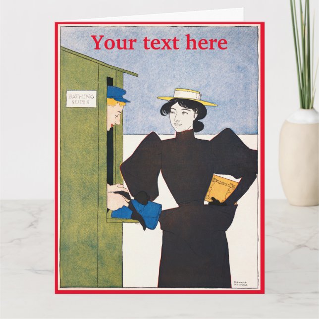 Edward Penfield-kort för mappad hälsning Kort (Framsida)