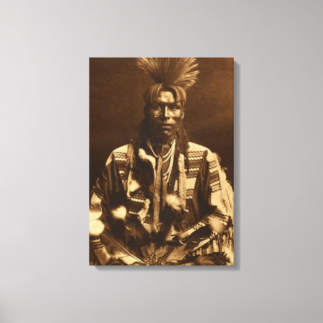 Edward S Curtis A Piegan Dandy Canvastryck (Framsida)