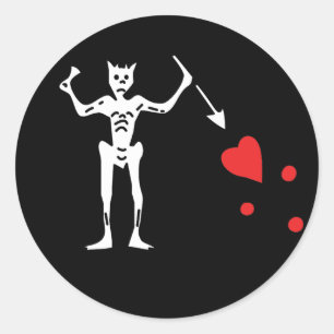 Edward Teach aka Blackbeard-klistermärken Runt Klistermärke