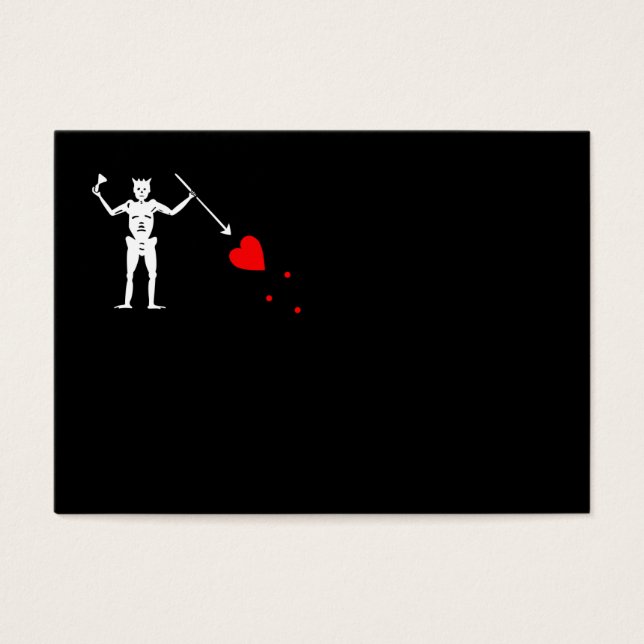 Edward Teach Pirat Flagga Visitkort (Framsidan)