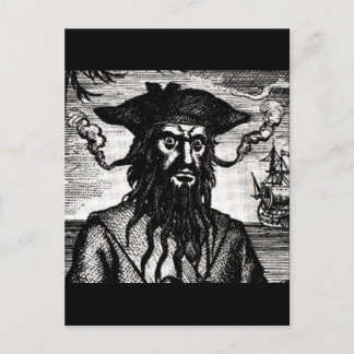 Edward Teach Porträtt Vykort