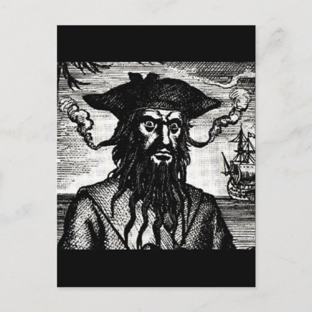 Edward Teach Porträtt Vykort (Framsida)