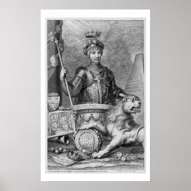 Edward The Black Prince (1330-76) efter monummen Poster (Framsidan)