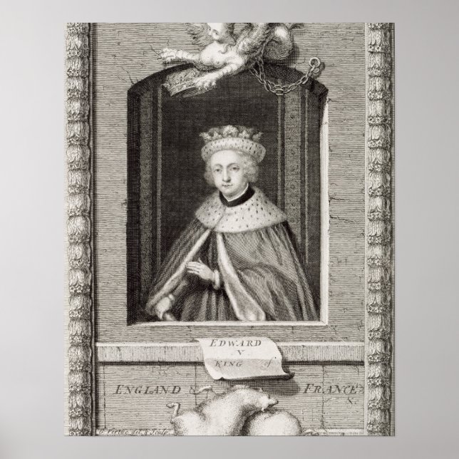 Edward V (1470-83) Kung i England 1483, efter Poster (Framsidan)