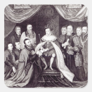 Edward VI Beviljande av stadgan Fyrkantigt Klistermärke