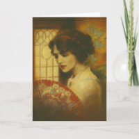 Edwardian Dam Hälsning kort