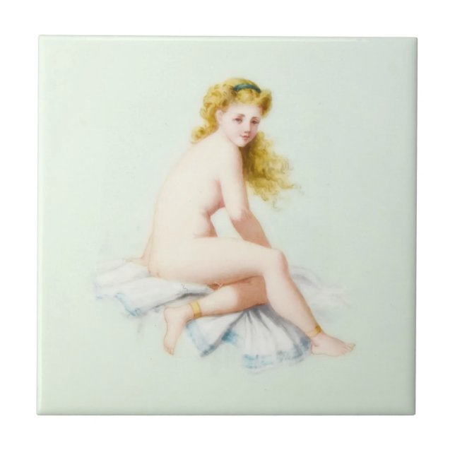 Edwardian Era Blonde Doll Kakelplatta (Framsidan)